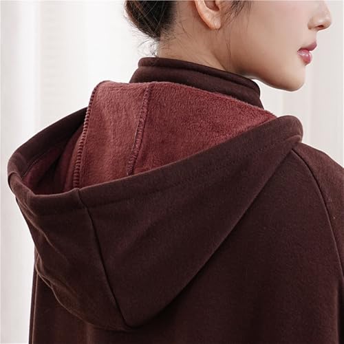 Unisex Meditation Buddhist Cloak Warm Plush Meditation Outerwear Meditation Prayer Outfit Coat Traditional Monk Robe - color: Coffee, size: Medium