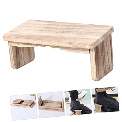 VICASKY Stool Foldable Wooden Bench Portable Zen Seat for and Prayer Non-Slip Design Suitable for Home Use