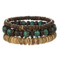 Vintage Multilayer African Turpine Wood Beaded Stretch Bracelets Bohemian Retro Coconut Shell Stackable Elastic Bracelet for Women Men Summer Beach Vacation Holiday Jewelry Gifts - style: StyleA