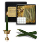 20 Minute Meditation Candles, Unscented Taper Candles, Drip-Free Mini Taper Candles, Shabbos Candles - color: Olive Green, size: 30 Pack