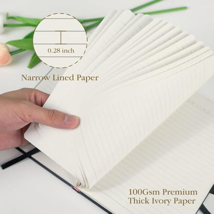 A5 Lined Journal Notebook, 8 Pack Hardcover 5.5"x8.3", College Ruled Journaling Notebooks for Notes-Taking, Fits for Work, School Supply, 160 Pages PU Leather Note Books