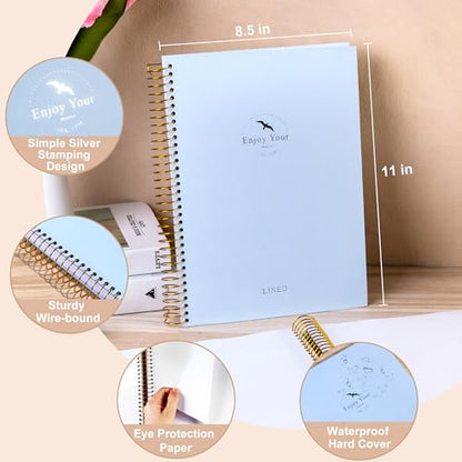 FLYING EAGLE Blank Paper Spiral notebook Journal 8.5 x 11 Blank Large Spiral Notebook 210 Pages Hardcover Spiral Notebook Sketchbook Sketch Book for drawing for Men Women,Blue