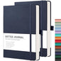 RETTACY Dotted Journal Notebook, 2-Pack, 160 Numbered Pages per Pack, A5 Medium Size (5.7'' x 8.3''), 120 GSM Thick Paper, Leather Hardcover, for Journaling (Navy Blue & Navy Blue) - color: Navy Blue & Navy Blue, style: Dotted