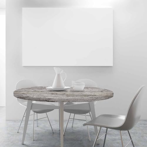 Planks Round Table Cloth Old Wooden Fence Elastic Edged Table Cover Fade and Stain Resistant Table Cloths Easy to Clean Fits Tables 40-44" Diameter - color: Planks