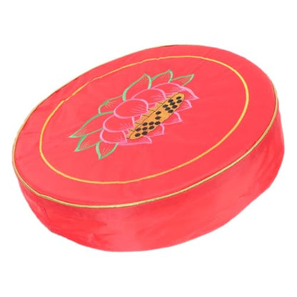 Abaodam Meditation Cushion Floor Sitting Cushion Buckwheat Bolster Crimson Floral Yoga Seat Pillow Thick Small Worship Mat for Meditation and Prayer