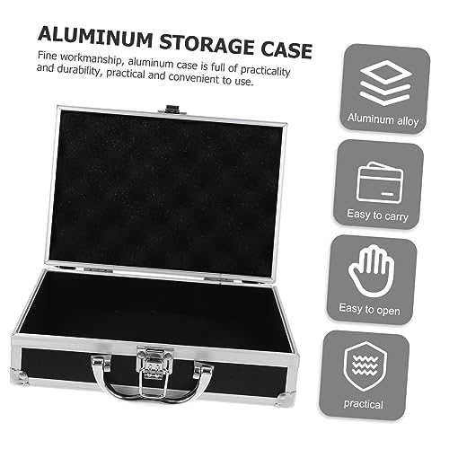 HEMOTON Multi Functional Aluminum Briefcase with Reinforced Handle Large Capacity Portable Storage Box for Tools and Accessories Durable Handheld Carrying Case for Home Office and Travel