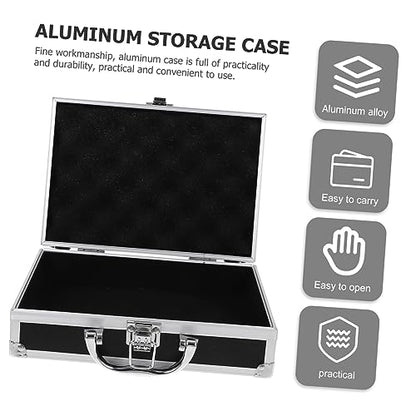 HEMOTON Multi Functional Aluminum Briefcase with Reinforced Handle Large Capacity Portable Storage Box for Tools and Accessories Durable Handheld Carrying Case for Home Office and Travel