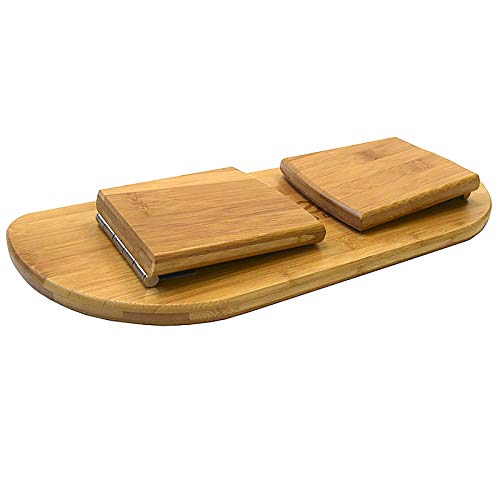 Bamboo Kneeling Meditation Bench, Locking Magnetic Hinges & Free Black Canvas Carry Bag, Folding Portable Design for Outdoor use & Travel