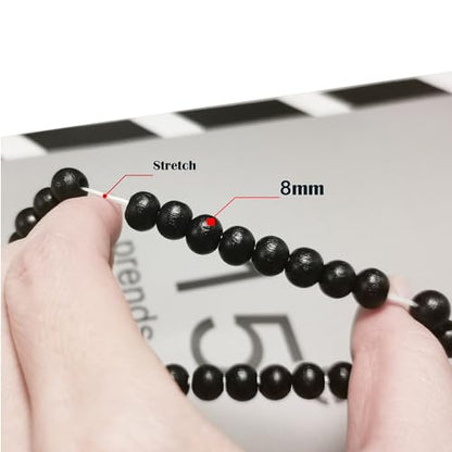 Wooden Beaded Bracelet Multi-Layered Stretch Bracelet for Men and Women Elastic Bracelet 6pcs - color: A-03