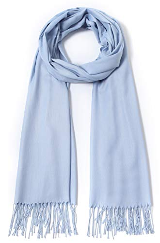 Cindy & Wendy Pashmina Shawls and Wraps Scarf for Women Soft Large Winter Shawl for Evening Dress Wedding Party - color: Light Blue