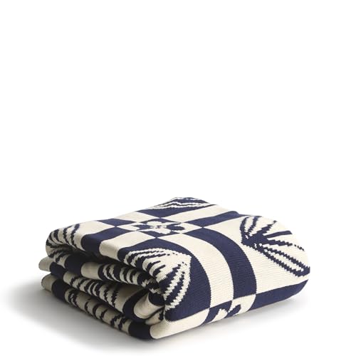 Vera Bradley Women's Cotton Double Knit Throw Blanket - color: Daffodils Peacoat