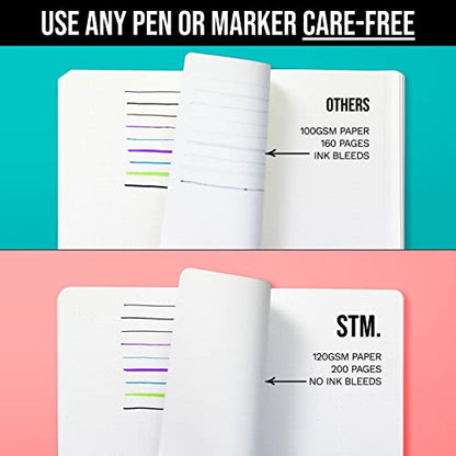 Lined Journal Notebook for writing | Ruled 200 pages, 120gsm Thick Paper with Sticky Notes,pen loop, elastic band, leather hard cover | Scribbles That Matter A5 journals for writing, 5.75x8.2 inches