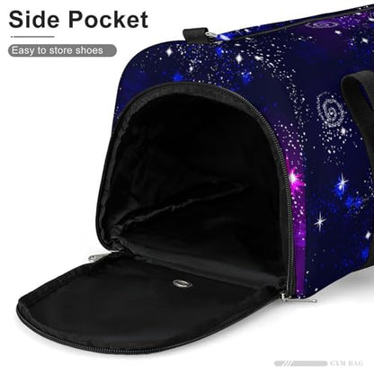Space Galaxy Constellation Zodiac Star Purple Blue Large Capacity Portable Fitness Bag, Easy to Carry - color: Space Galaxy constellation zodiac star purple