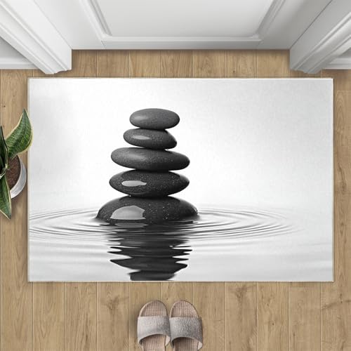 Meditation Rugs for Bedroom - 3x5 Area Rug - Zen Stone Rugs for Living Room, Mental Space Rug, Washable Home Decor Carpet - color: 14-meditation Rug, size: 3x5ft (36x60in)
