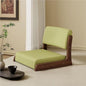 Wood Floor Meditation Chair Low Stool with Backrest Cotton Linen Cushion Ergonomic Leisure Chair for Tea Room Home Practical(Green Brown) - color: Green Brown