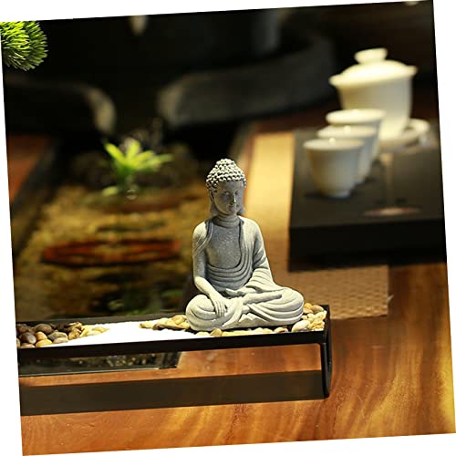 Delicate Sandstone Buddha Figurine Chinese Style Micro Landscape Decor for Home Balcony Zen Garden Ornament Indoor Outdoor Meditation Accessory