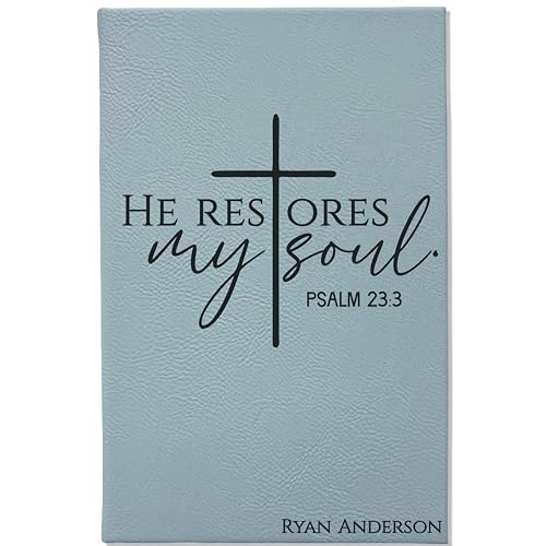 Personalized Christian Prayer Journal for Men & Women, Custom Engraved Name, Daily Devotional, Scripture Writing, Gratitude and Faith Gift