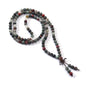 108 Mala Prayer Beads Bracelet 6mm Genuine Gemstone Healing Crystal Stone Beaded Bracelet Buddhist Tibetan Handmade Knotted Elastic Necklace for Yoga Meditation Unisex Women Men - color: African Bloodstone