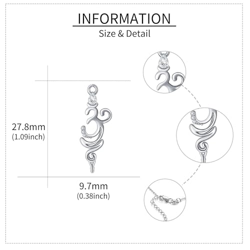 Sterling Silver S925 Om/AA Necklace Sobriety Gifts for Women Christmas Gift - style: Om