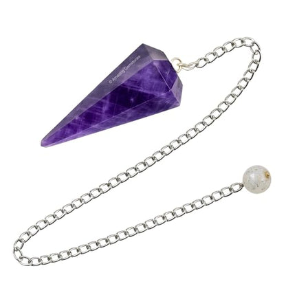 Amazing Gemstone Amethyst Crystal Pendulum for Divination - Certified Dowsing Crystals and Healing Stones for Chakra Balancing and Meditation - Enhance Reiki Spiritual Growth - color: Amethyst