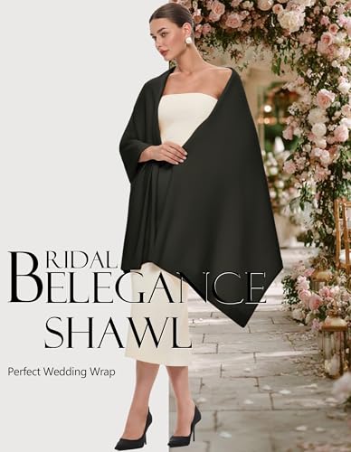 PULI Women's Pashmina Shawl Wraps for Evening Dress Large Scarf Blanket Long Wedding Bridal Winter Warm Shoulder Wrap - color: Dark Army Green