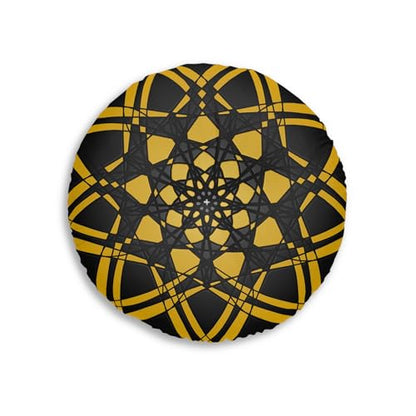 Modern Round Tufted Floor Pillow Boho Cushion Meditation Pillow Floor Cushion Yoga '12.Uncommon.Journey' Art Mitzisniftis