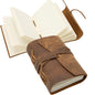 WANDERINGS Vintage Leather Journal - 4" x 6" - Small Antique Hand-Crafted Rustic Leather with Bound Lined Paper - Writing Notebook Perfect for Travelers, Writing Shadows Journal a Grimoire Sketching