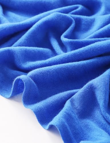 Soft Cashmere Blend Wrap Chic Scarf Stole for Women Wayfarer Travel Extra Large 87"x28" - color: Bright Blue