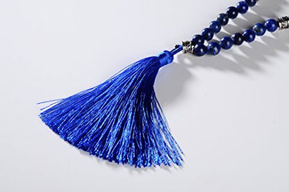mala Beads Necklace for Women Man, mala Bracelet, Prayer Beads Necklace - color: lapis lazuli