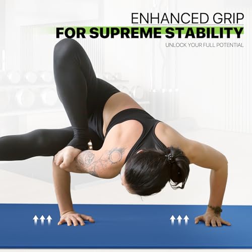 Yoga Mat 11mm Extra Thick TPE Pilates Mat 73"L x 32"W, Non-Slip, Odorless & Tear-Resistant with Carrying Strap, Unisex Design for Home Gym, Floor Exercises, Meditation & Workouts