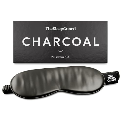 Pure Silk Sleep Mask [100% 6A Mulberry Silk, 22 Momme] Light Blocking Travel Essentials. Eye Masks for Sleeping. Black Oeko-Tex Blindfold. Eye Covers for Men & Women - color: Charcoal Grey