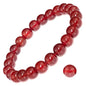 8mm Natural Gemstone Stretch Bracelet, Handmade Unisex Crystal Bracelets for Meditation, Yoga, Spiritual Healing & Positive Energy - color: carnelian