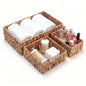 3 Pack Wicker Storage Basket, Natural Woven Water Hyacinth Storage Basket for Shelf Organizing