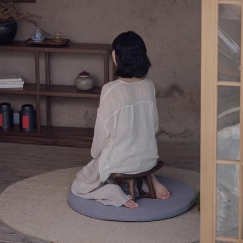 Solid Wood Meditation Stool, Chinese Zen Meditation Stool, Mortise and Tenon Craft Kneeling Stool, Black Walnut Solid Wood Meditation Stool, Compact and Portable,B and Cushion - color: B and Cushion