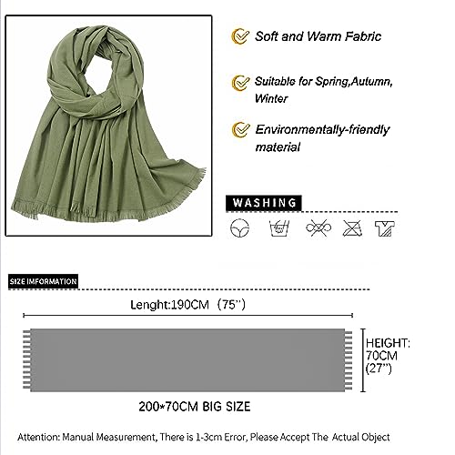 Pashmina shawls and wraps for Evening Dresses Scarf for Women Winter Shawl Wraps for Women Weedings - color: Green