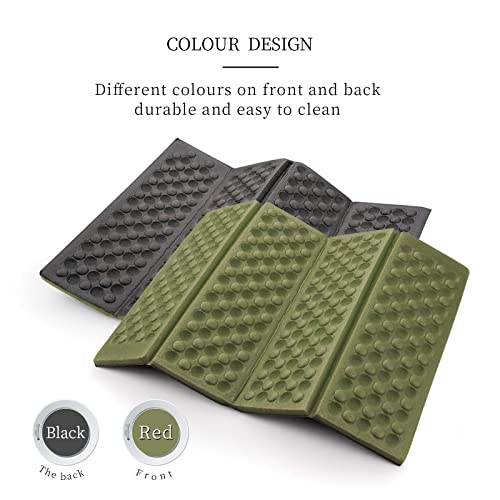 AceCamp 3940 Portable Lightweight Mini Waterproof Folding Mat, Foam Sitting Pad for Outdoor Activities, Foldable Kneeling and Seat Cushion for Comfort, Red