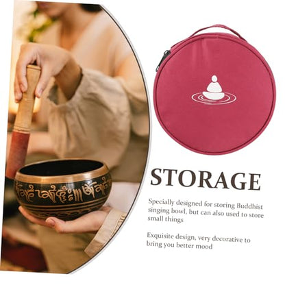 BESPORTBLE Singing Bowl Carrying Case Compact and Lightweight Sound Bowl Storage Bag for Meditation and Mindfulness Practices Decorative Cloth Material present for Friends and Family