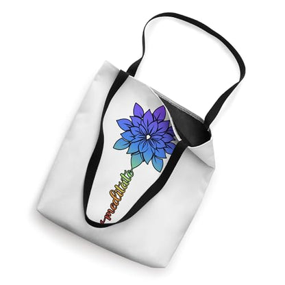 Simple Minimalistic Lotus Flower Meditate Tote Bag