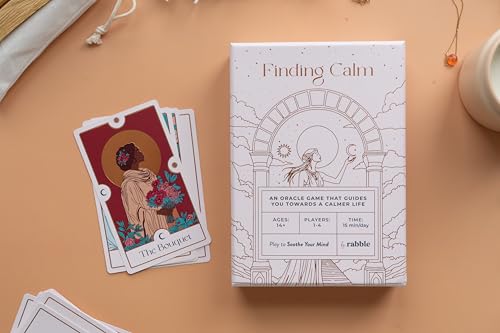 Rabble Finding Calm - A Calming Tarot Card Game | 1-4 Players, Includes Guidebook for Mental Health, Mindfulness, and Positive Affirmations, for Oracle Beginners