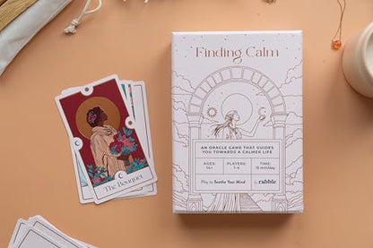 Rabble Finding Calm - A Calming Tarot Card Game | 1-4 Players, Includes Guidebook for Mental Health, Mindfulness, and Positive Affirmations, for Oracle Beginners