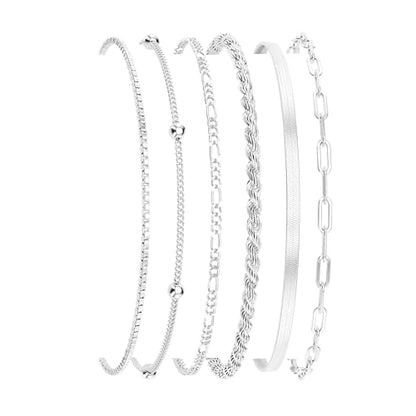 DEARMAY Gold Bracelets for Women Waterproof, 14K Gold Plated Stackable Jewelry Sets Non Tarnish Trendy Thin Dainty Cuban Link Paperclip Chain Bracelet Stack Fashion Accessories Gifts for Womens - style: chain