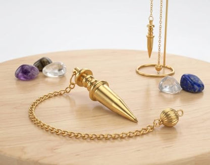 Brass Metal Light Weight Solid Cone Point Healing Dowsing Metaphysical Reiki for Divination and Meditation Brass Pendulum - color: Copper Metal Teardrop