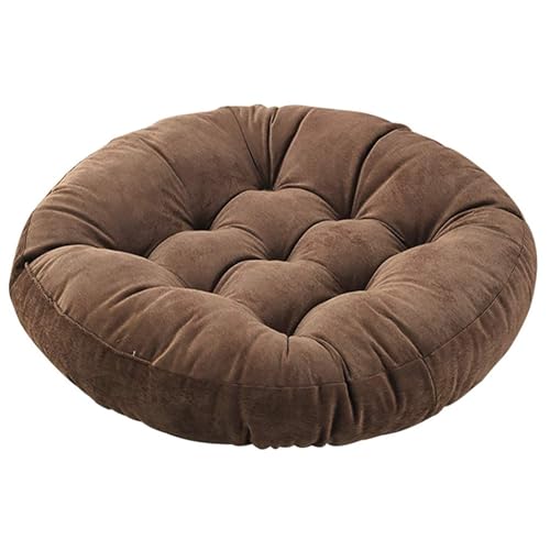 Meditation Floor Pillow,Tufted Corduroy Tatami Seat Cushion,Round Large Chair Pad Floor Pillow Seat Cushion for Chair,Sofa,Yoga,Kids Reading Nook(1pcs, Coffee) - color: Coffee, size: 1pcs