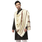 Weavers Villa Meditation Shawl/Wrap, Oversize Scarf or Stole. Unisex - color: White