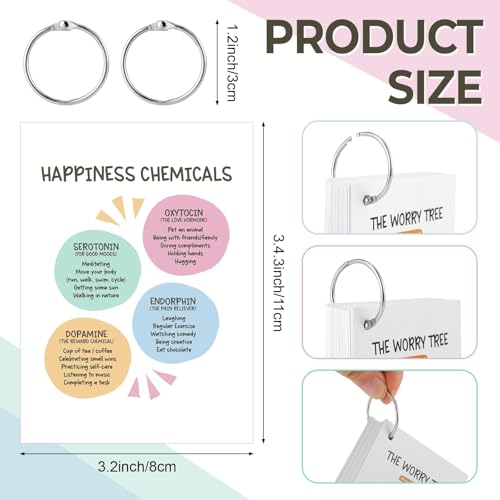 48 Pcs DBT Flashcards Dialectical Behavior Therapy Coping Skills Cards with Binder Rings, Anxiety Coping Skills, DBT Affirmations, Cognitive Distortions, Mental Health Counseling Card Deck - style: DBT