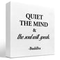 Quiet The Mind And The Soul Will Speak Sign,Inspirational Wood Block Box Plaque Sign Desk Decor for Home Yoga Room Meditation Space Shelf Table Decorations - style: Quiet The Mind