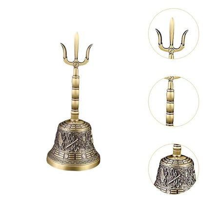 Meditation Bell Handbell Loud Copper Taoist Ritual Polished Instrument Buddhist Bell Prayer Bell Pray Sing Bowl Hand Bell