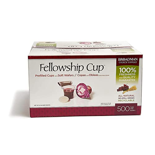 Broadman Church Supplies Pre-filled Communion Fellowship Cup, Juice and Wafer Set, 500 Count - size: 500 Count (Pack of 1)