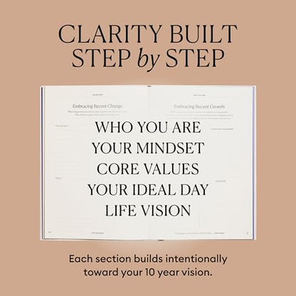 Intelligent Change Life Designer Journal – Guided Life Planner for Goal Setting & Self Reflection – Undated 10 Year Vision Book for Personal Growth & Mindfulness – Natural Cotton Hardcover