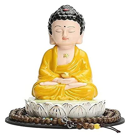 Sculpture Tabletop Sculptures Outdoor Decor Garden,Buddha Statue Ornaments Zen Ceramics Small Tathagata Car Decoration Crafts